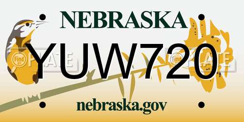 YUW720 Nebraska License Plate