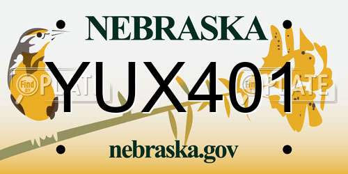 YUX401 Nebraska License Plate