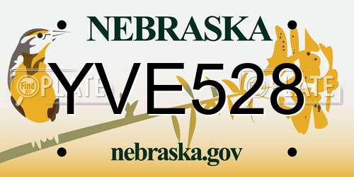 YVE528 Nebraska License Plate