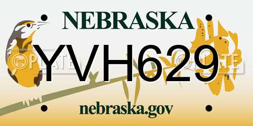 YVH629 Nebraska License Plate