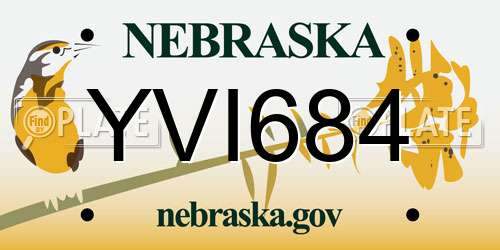 YVI684 Nebraska License Plate