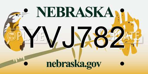 YVJ782 Nebraska License Plate