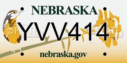 YVV414 Nebraska License Plate