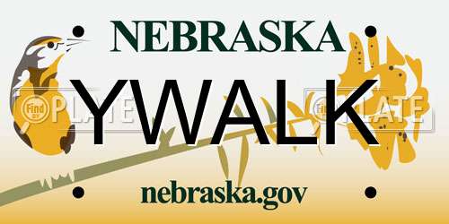 YWALK Nebraska License Plate
