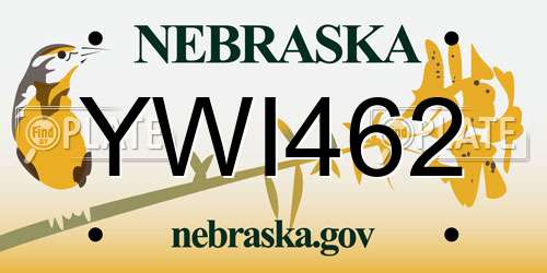 YWI462 Nebraska License Plate