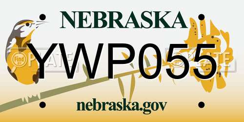 YWP055 Nebraska License Plate
