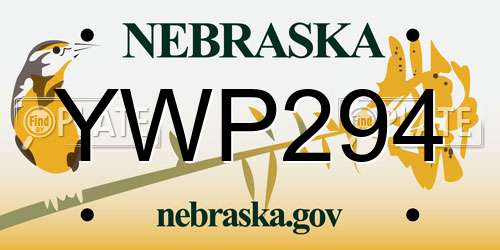 YWP294 Nebraska License Plate