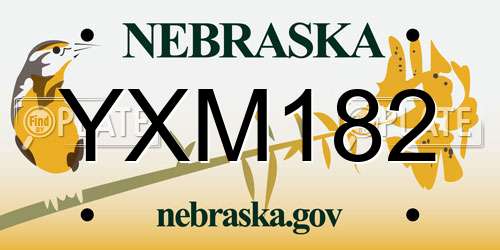 YXM182 Nebraska License Plate