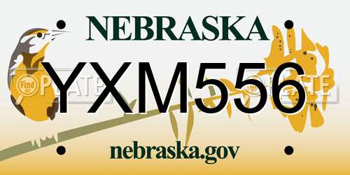YXM556 Nebraska License Plate