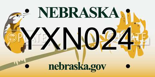 YXN024 Nebraska License Plate
