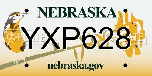 YXP628 Nebraska License Plate