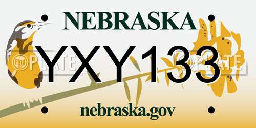 YXY133 Nebraska License Plate
