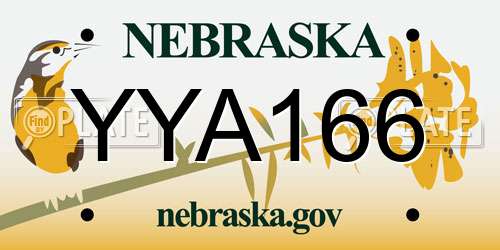 YYA166 Nebraska License Plate