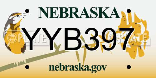 YYB397 Nebraska License Plate