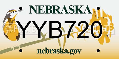 YYB720 Nebraska License Plate