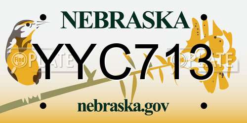 YYC713 Nebraska License Plate