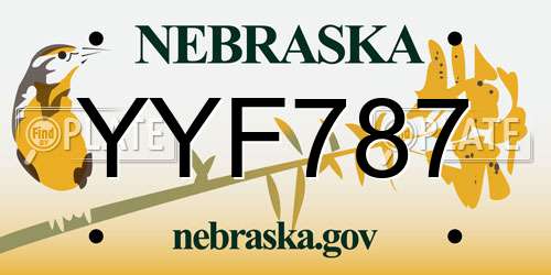 YYF787 Nebraska License Plate