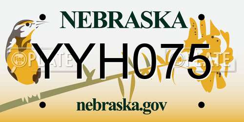 YYH075 Nebraska License Plate