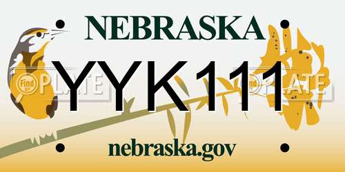 YYK111 Nebraska License Plate
