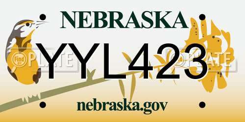 YYL423 Nebraska License Plate