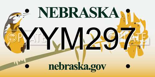 YYM297 Nebraska License Plate