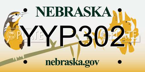 YYP302 Nebraska License Plate