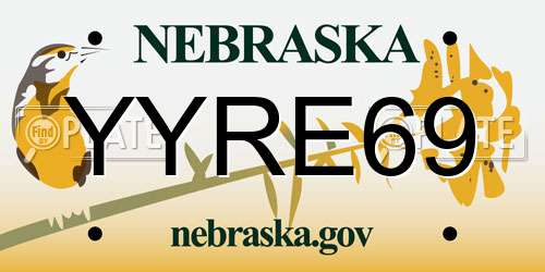 YYRE69 Nebraska License Plate
