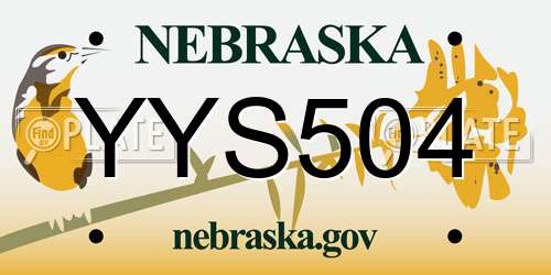 YYS504 Nebraska License Plate