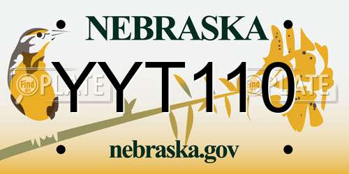 YYT110 Nebraska License Plate