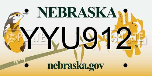 YYU912 Nebraska License Plate
