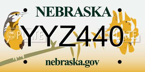 YYZ440 Nebraska License Plate