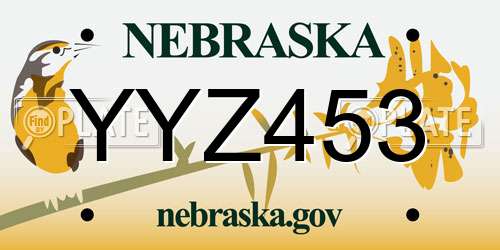 YYZ453 Nebraska License Plate
