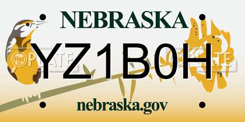 YZ1B0H Nebraska License Plate