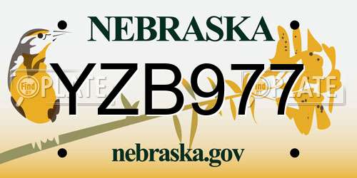 YZB977 Nebraska License Plate