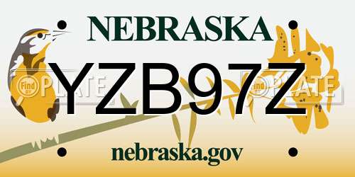 YZB97Z Nebraska License Plate
