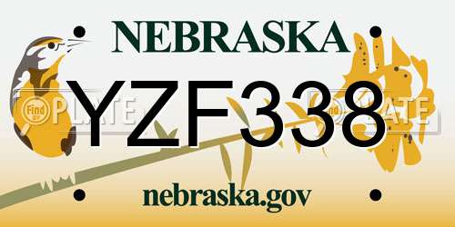 YZF338 Nebraska License Plate