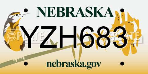 YZH683 Nebraska License Plate