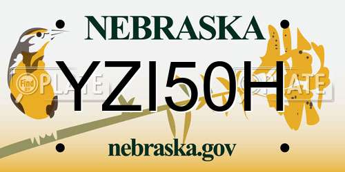 YZI50H Nebraska License Plate