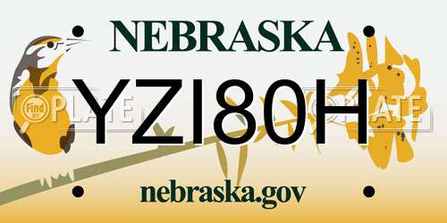 YZI80H Nebraska License Plate