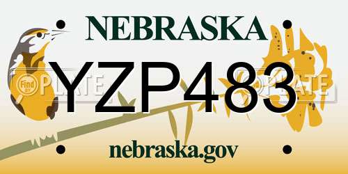 YZP483 Nebraska License Plate