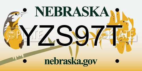 YZS97T Nebraska License Plate