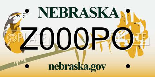 Z000PO Nebraska License Plate