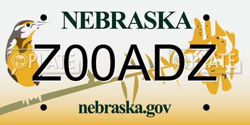 Z00ADZ Nebraska License Plate