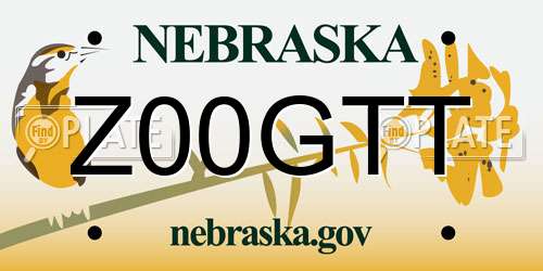 Z00GTT Nebraska License Plate