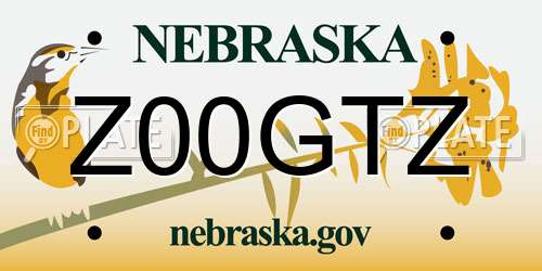 Z00GTZ Nebraska License Plate