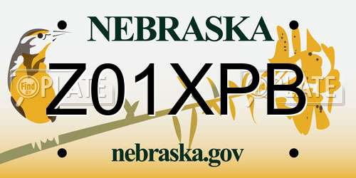 Z01XPB Nebraska License Plate