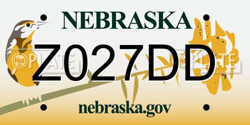 Z027DD Nebraska License Plate