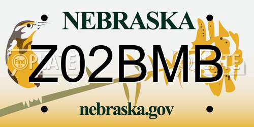 Z02BMB Nebraska License Plate