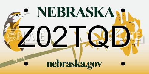 Z02TQD Nebraska License Plate