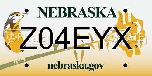 Z04EYX Nebraska License Plate